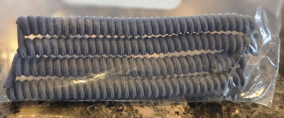 4 curly shoelaces grey