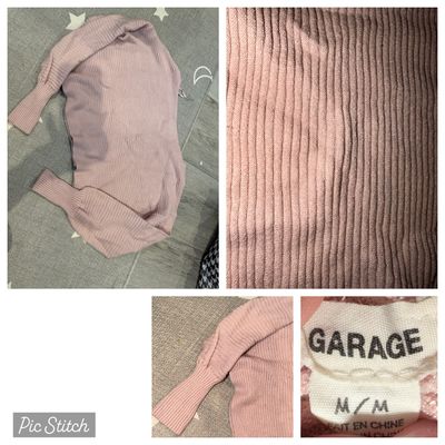 Garage Crop top pink sweater Junior M - 4