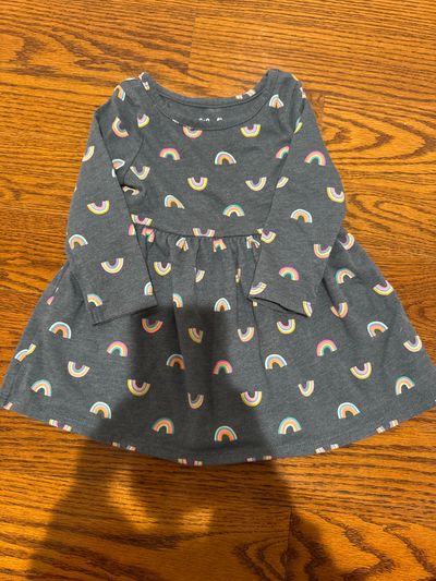 Cat and Jack Rainbow gray dress 12 Months