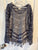 Mudd Navy blue/white sweater with fringe- needs a shirt for underneath 7-8