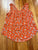 EM Orange with flowers sleeveless. Polyester Women's - S