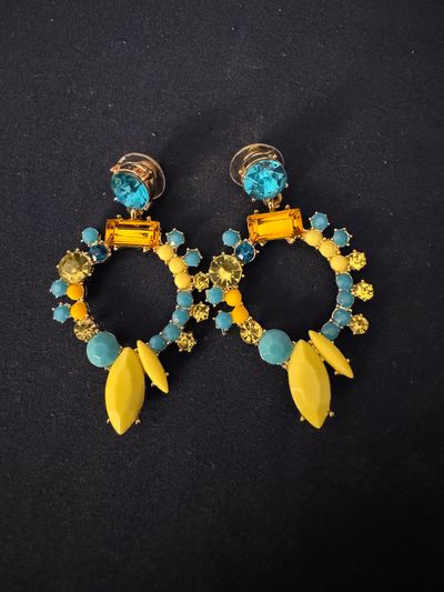 Earrings Turquoise & Lime Green Fashion Earrings