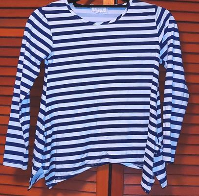 Btween navy and creamy white striped top Size 8. Great condition. SFPF home 7-8