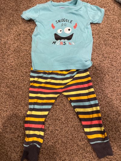 Old Navy snuggle monster pajamas  12-18 Months