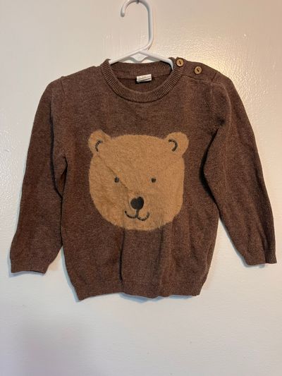 H&M Brown H&M Fuzzy Teddy Bear Sweater 2T