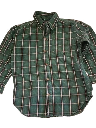Children place green plaid button-down shirt 5T/5