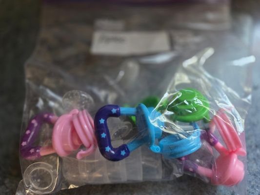 Silicone feeders Used for fruits for baby trying new foods like fruit