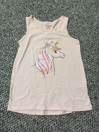 Cat and Jack Pink unicorn tank top 6T/6