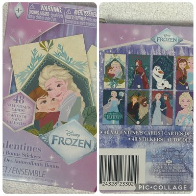 Disney Frozen Box of Valentine cards 48 in the box Disney Frozen Box of Valentine cards. 48 in the box plus stickers