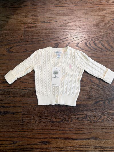 Ralph Lauren Cream/off white cable knit sweater - NWT! 6 Months