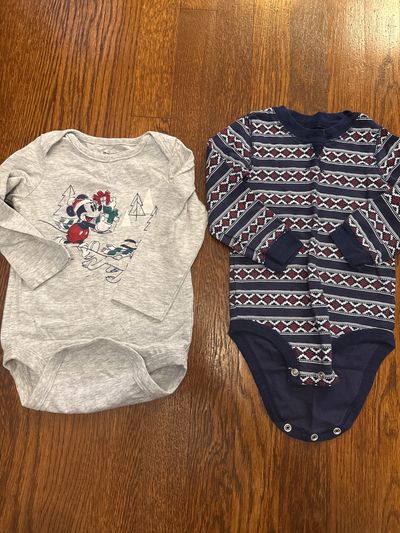 Disney and Carters Holiday Print and Mickey Bundle 18 Months