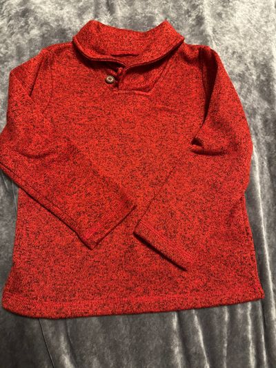 Jumping Beans Shawl neck red fleece sweater top 5T/5