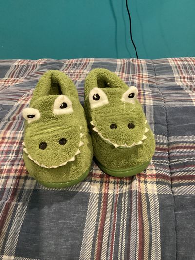 NA Dino slippers, mouth flaps open 2 (Infant Shoe)
