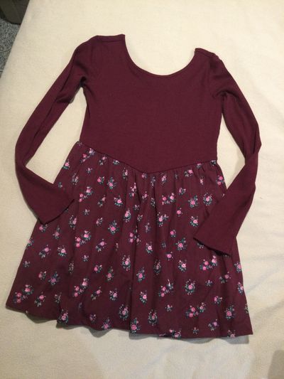 Childrens Place size14 LS maroon dress 14-16