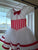 Uk White and red dance costume w gloves and red bow 6T/6