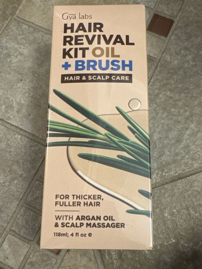 Brand new Gya labs hair revival kit oil and bru Argon oil and scalp massager 4 oz exp July 2029 retail over $30