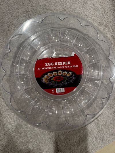 Egg Keeper. Brand New. With Cover. Holds 24 eggs Egg Keeper. Brand New. With Cover. Holds 24 eggs