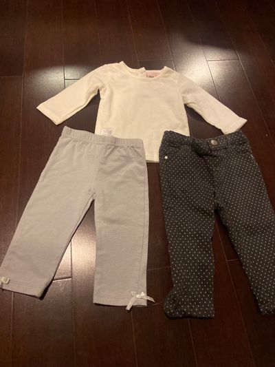 Mixed Kyle & Deena pants, koala kids dot pants, little lass shirt 6-9 Months