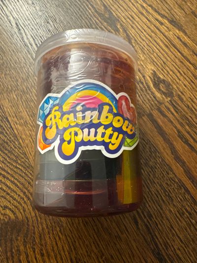 For a new rainbow putty 15.5 ounces large Six different colors in one unit separated