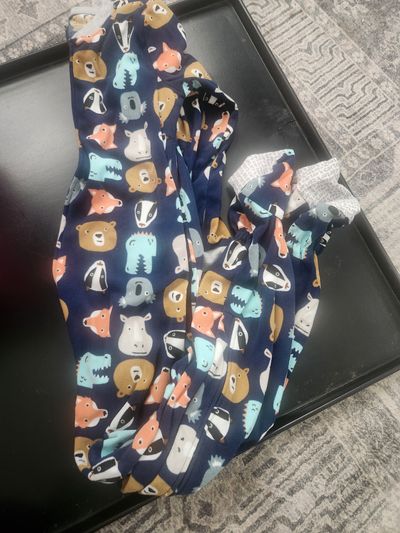 Carters fleece animal navy one piece  10-12