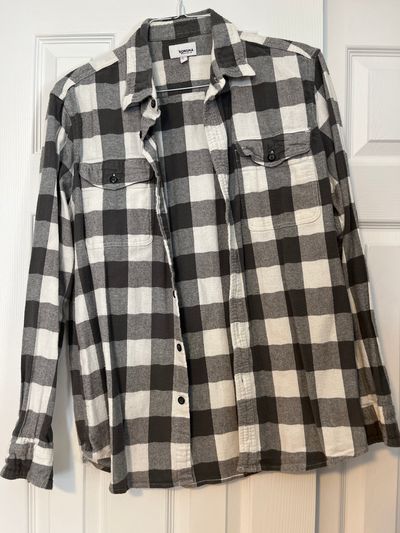 Sonoma button down black and white buffalo check  Men's - L