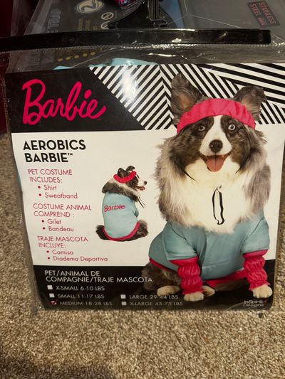 Barbie Barbie Aerobics Dog Halloween Costume. Size medium