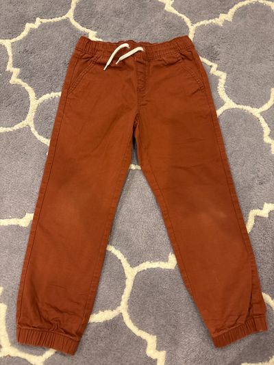 Cat n Jack 9 Rust brown drawstring jogger khaki pants 6T/6