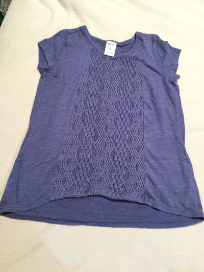 Arizona Blue top with weave patterns 7-8