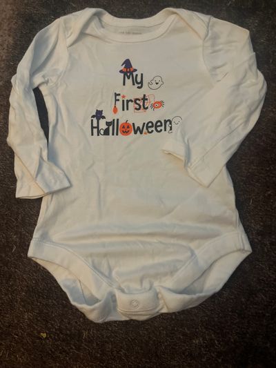 My first Halloween long sleeve onesie  6-9 Months