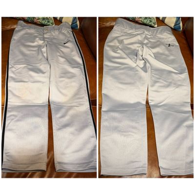 Nike baseball grey pants with black piping Size youth small 10-12