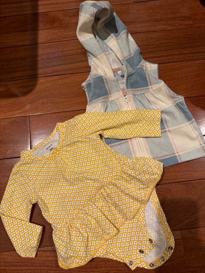 Carter's six month fleece vest and onesie  6 Months