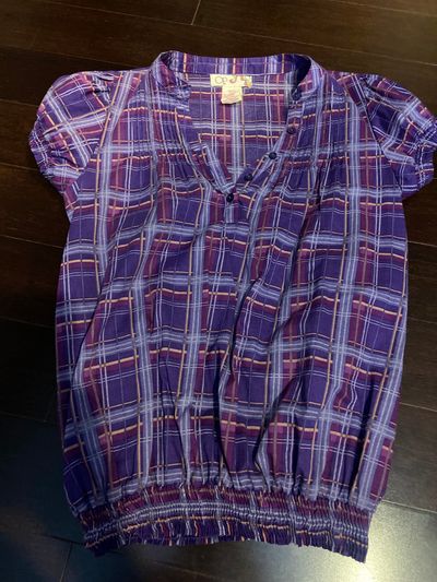 Op Small 3/5 purple short sleeve blouse Women's - S