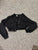 SHEIN Girls black crop zip top 10-12