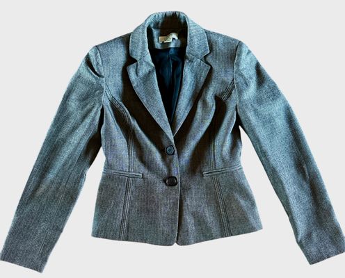 Loft  size 00P Grey herringbone jacket Women's - XS