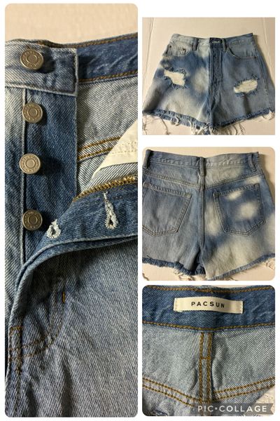 PACSUN buttonfly denim shorts PACSUN size 4 button fly denim washed shorts Women's 2