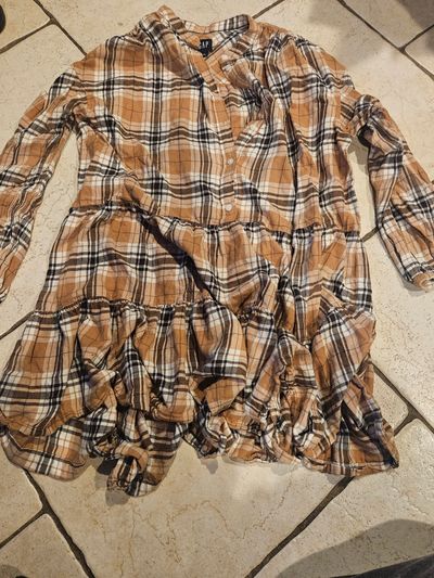 JJ GAP Brown/White Plaid Long Sleeve w/ Skirt Women's - XL