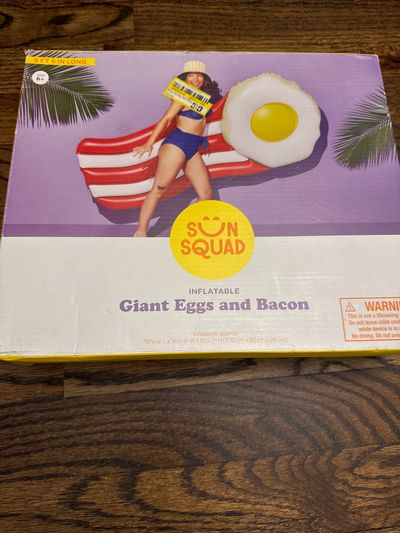 Brand new sun, squad, inflatable, egg, and bacon Float from target 6 feet long