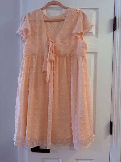 Unknown Summer Dress - XXL - Pink Swiss Dot Women's XXL 18