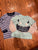Carters two long sleeves tees Blue stripes and always hungry 24 Months