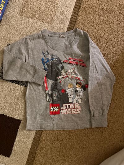 Lego Star Wars Light gray long sleeve Star Wars Lego boys shirt 6T/6