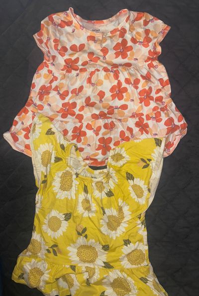 Carters size 6/6x Peach orange shirt and carters yellow floral shirt 6T/6