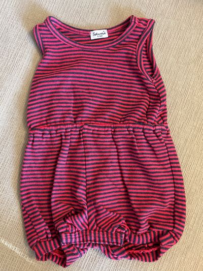 Splendid Red and blue striped romper 6-9 Months