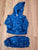 Carter's Long sleeve hoodie and pants, teal with rainbows, worn once 0-3 Months