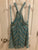 New York & Company Sleeveless blue-green light & flowy top with tie on back of neck Women's - L