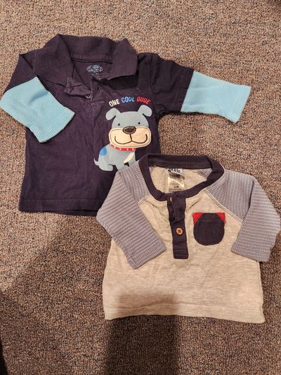 Little Lad 2 long sleeve shirts 0-3 Months
