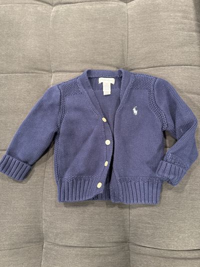 Ralph Lauren Navy blue button down sweater BARELY WORN!!!! 12-18 Months