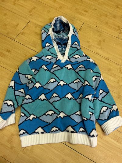 Monica and Andy Blue mountain knit hoodie 4T