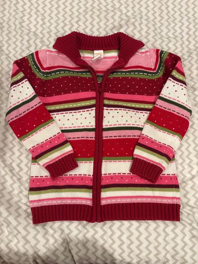 Gymboree Size 5/6 red/pink striped sweater 5T/5