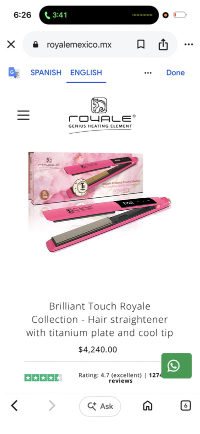 Brand new Royale brilliance touch hair straightene Titanium high end luxury product with stand to put straightenerin