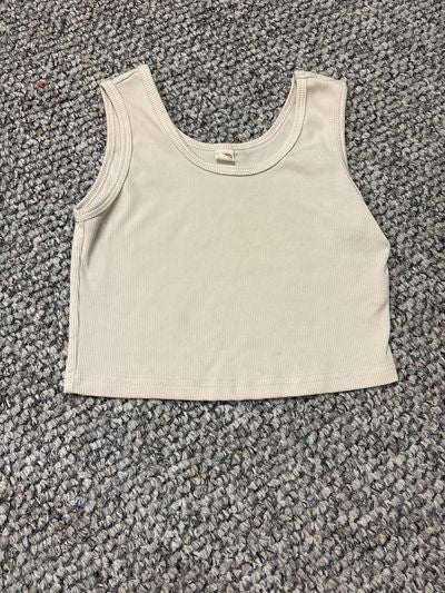 Na Cream ribbed crop top 7-8